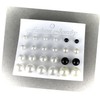 White Cream Black Earrings 12 Pair Set Pack Graduated Faux