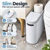 Slim Trash Can with Press-Top Lid for Small Spaces –