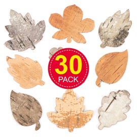 Baker Ross AV887 Real Bark Leaves — ⁠Leaf-Shaped Creative Art Supplies for Kids, Crafts and Decorations (Pack of 30)