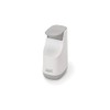 Joseph Joseph Bathroom Slim, Compact Soap Dispenser, Easy-push Pump Head, Non Drip Nozzle, Fill-level Window, Refillable, White/Grey