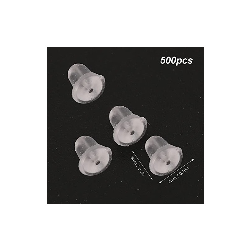 Respaldos de Aretes de Silicona Transparente 500 Piezas