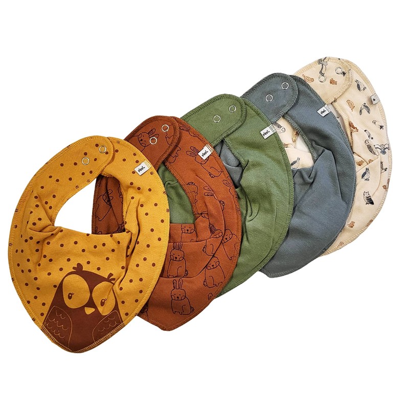 Pippi Unisex Baby Bandana Bib Solid Neckerchief, Colourful