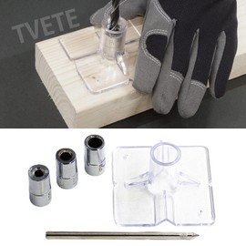 TVETE Drill Guide Kit, Vertical Drill Guide, 0.3 inch (6 mm), 0.3 inch (8 mm), 0.4 inch (10 mm) Woodworking Set, Dowel Hole Guide, Drill Guide Kit, Drill Positioning Guide, Woodworking Tool