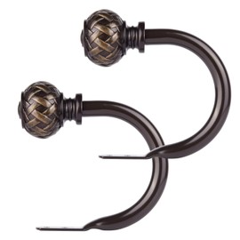 SZXIMU Curtain Holdbacks Set of 2, Window Treatment Holdbacks Wall Mounted Drapery Hooks with Netted Texture Finials, Bronze