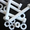 10x White Hex Head Screws Polypropylene (PP) Plastic Nuts and