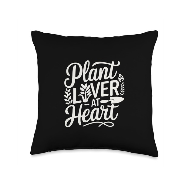 Hello Plant Lover Funny Garden Trowel and Ladybug Throw Pillow