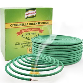 Citronella Incense coils, Made from Natural Plants, Suitable for Outdoor, Living Room, Terrace use (24 coils and 1 Coil Holders)