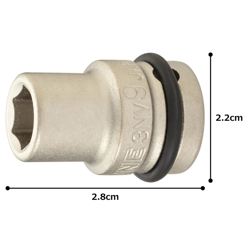 Tone 3NV-09 Impact Socket, 3/8 inch (9.5 mm), Width of