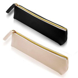 Luxiremi 2 PCSLeather Pen Pencil Case, Cute Pencil Pouch Small Pen Bag Aesthetic Stationery Bag Lovely Zipper Pouch Portable Cosmetic Bag Organizer for Pen Pencils！