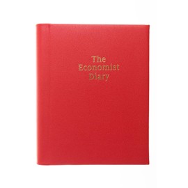 The Economist Diaries 2024 Diary and Business Planner - Day a Page Desk Diary with Luxury Leather Cover - Red
