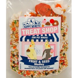 Happy Hearts Treat Shop Cockatiel Cocktail, Canary Treats Fruit and Seed Medley