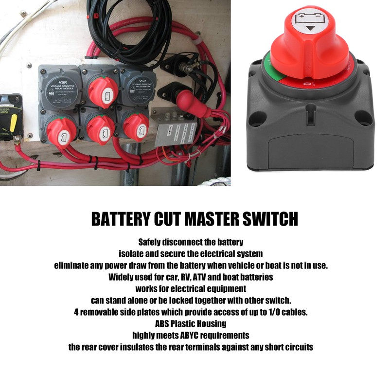 Battery Power Cutoff Master Switch On Off 2 Positions Insulated