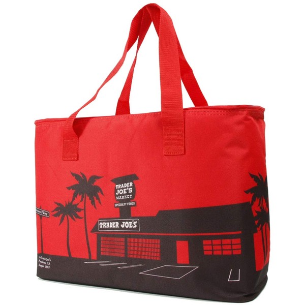 Trader Joe's LARGE INSULATED BAG RED Cold Retention Eco Bag, red