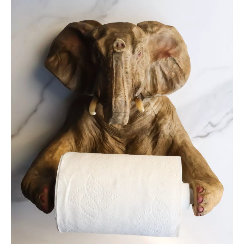 Gifts & Decors Ebros Pachyderm Servant Safari Elephant Holding Toilet