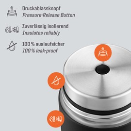 Esbit Sculptor Thermal Food Container 500 ml Black Stainless Steel for Hot and Cold Food