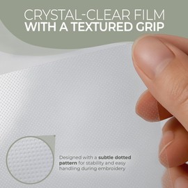 The Bead Shop 25 Micron Transparent Water Soluble Embroidery Topping Film - 30cm (12") x 10m Roll - Versatile for Machine Embroidery and Hand Sewing