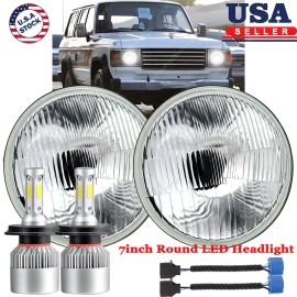 Bricologht Pair 7inch Round Led Headlights For TOYOTA LAND CRUISER FJ40 FJ60 J80 1965-1985