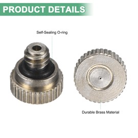 M METERXITY 10-Pack Brass Misting Nozzle, 0.012"/0.3mm Orifice 10/24 UNC O-Ring Replacement Mister Nozzles Plug Mister Heads for Garden Patio Outdoor Cooling System Low-Pressure