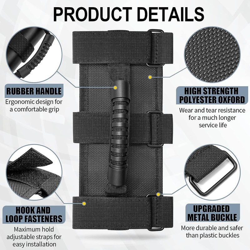 2 Pack Grab Handle Set for Jeep Wrangler Roll Bars