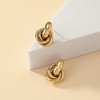 Chunky Gold Knot Earrings for Women Gold Geometric Drop Dangle