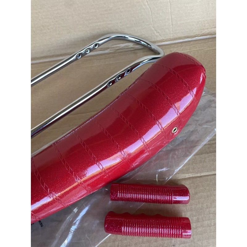 For Schwinn 20" RED Lowrider Vinyl Bicycle BANANA SEAT Sparkle