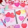 DERAYEE 24PCS Valentines Sticky Notes, 3 x 3 Inches Heart