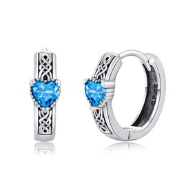 Viking / Celtic Cross Earrings Unisex Hoop Earrings 925 Sterling Silver Men's Black Earrings Viking Hoop Earrings Small Viking Jewellery Gift for Men Women Unisex, Sterling Silver, Cubic Zirconia