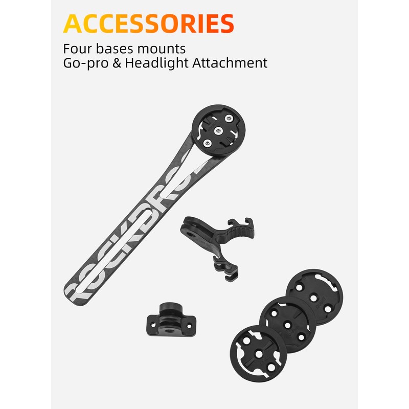 ROCKBROS Carbon Out Front Bike Computer Mount Suitable for Go-pro