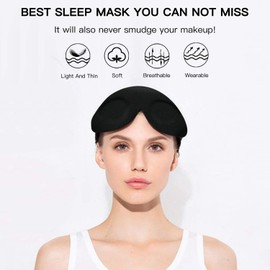 3D Sleep Mask Contoured Cup Eye Mask No Eye Pressure Blindfold for Sleeping Flat Cover Design By PrettyCare memory foam Night Mask Eye Cover for Men and Women Napping Travel Airplane