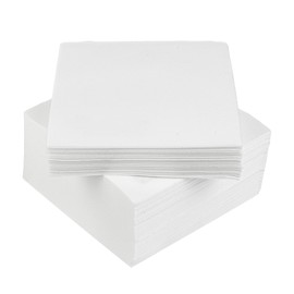 Restaurantware Luxenap 9.5 X 9.5 Inch Linen-Feel Cocktail Napkins 50 Paper Napkins - ¼ Fold Air-Laid White Paper Table Napkins Disposable For Kitchens And Tables