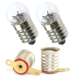 MEETOOT 10pcs E10 Mini Light Bulbs 1.5V 0.3A Physical Electrical Experiment Screw Base Indicator Light Incandescent Bulb Old-Fashioned Flashlight Lamp