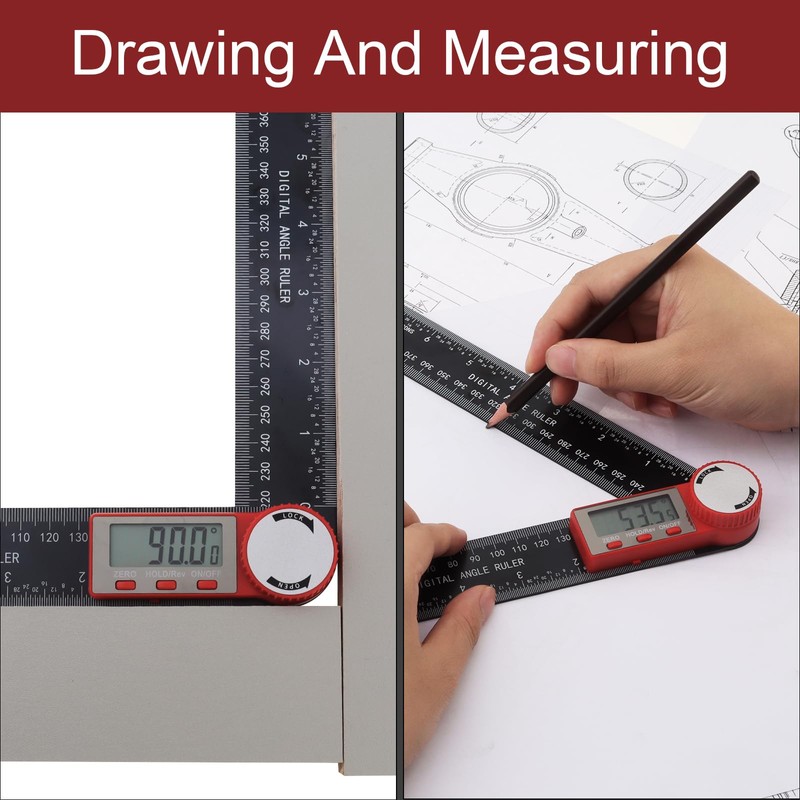 Smgda Digital Angle Finder, 200mm/7 Inch Digital Inclinometer Protractor, Internal