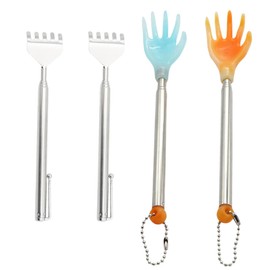EORPAVU Back Massage Utensils, Pack of 4 Back Scratcher, Telescopic Rod, Stainless Steel Telescopic Back Scratcher, Anti-Itch Back Scratcher, Back Massager