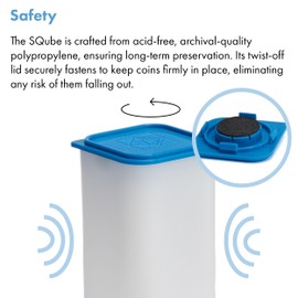 LIGHTHOUSE - Square Coin Tubes for 20 Coins - Perfect for Morgan, Peace, 1 oz Rounds - Intercept Corrosion Protection (38-39mm) - Pack of 6