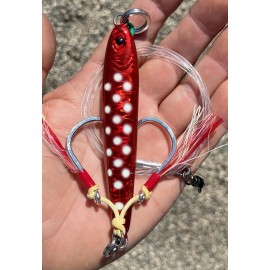 BFT Tungsten Jig 250g  Fully Rigged  Glow Red Dot Bluefin Tuna Tg  Bkk Steel