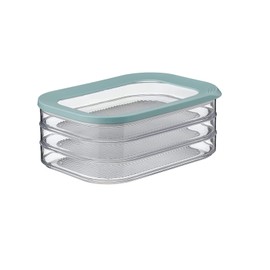 Mepal Modula 3-Ply Nordic Green Cold Meat Box - 1650 ml Fridge Food Box - For Storing Sausages and Meats - 3 Separate Storage Containers - Dishwasher Safe