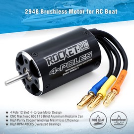 Surpass Hobby 2948 5880KV Brushless Motor Shaft 3.175mm with Water Cooling Jacket for RC Boat