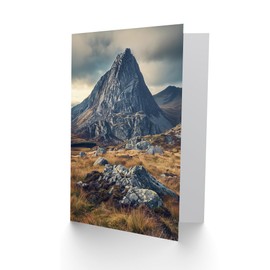 Artery8 Greeting Card Tryfan Mountain Snowdonia Wales Peak Landscape Blank For All Him Or Her Art Birthday Card