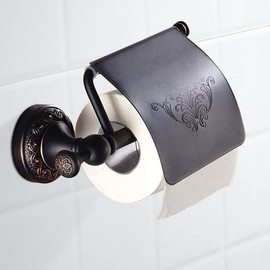 Leyden Bronze Toilet Paper Holder, Oil Rubbed Bronze Tissue Roll Holder Storage with Cover for Bathroom