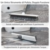 Mitclear Spazzola per Pavimenti con Manico Lungo(128cm), 2 in 1