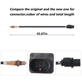 DOSKJOK Relación de combustible de aire O2 Sensor de oxígeno LSU 4.9 Upstream 17025 compatible con Cruze Escape Fiesta Accord CR-V Civic Odyssey Camry RAV4 5 cables, 1 unidad
