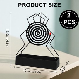 Pack of 2 Mosquito Spiral Holder, Metal Mosquito Coil Holder, Portable Mosquito Coil Holder, Smoking Spirals Holder, Mosquito Coil Holder for Bedroom, Living Room, Kitchen, Office, Outdoor Use (Pine