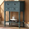 P PURLOVE Sofa Table with Drawers Entryway Table Wood Console