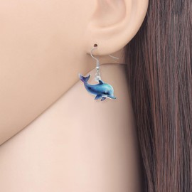 RAIDIN Cute Acrylic Ocean Animal Dolphin Dangle Hook Earrings for Women Girls Anime Sea Life Jewelry Gifts for Beach Party Charms (Ocean)