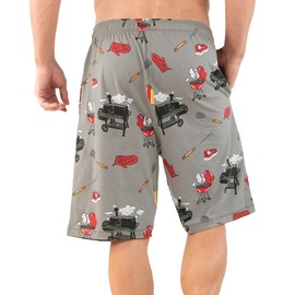 Lazy One Pajama Shorts for Men, Men's Pajama Bottoms, Sleepwear, BBQ, Grills, Steak (Grillin', Small)