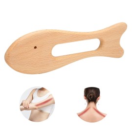 Fish Shaped Gua Shabard, Beechwood Hand Modeling Tool, Beech Board Roll Stick, Blood Circulation, Massage Board, Cassa, Facial Equipment, Scraping Board, Facial Facial Facial Cassis Plate, Natural,