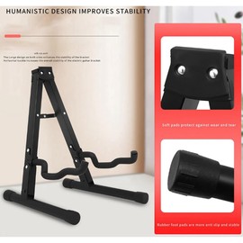 Roarrter Foldable A-Frame Guitar Stand Thickened Folding Metal Rack for Acoustic Electric Wood Guitar Bass Vertical Floor Stand