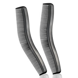 Multifunction Hair Grooming Set of 2 - Black, Double-Sided Combs - Wide & Fine Teeth for Professional Styling, Unisex