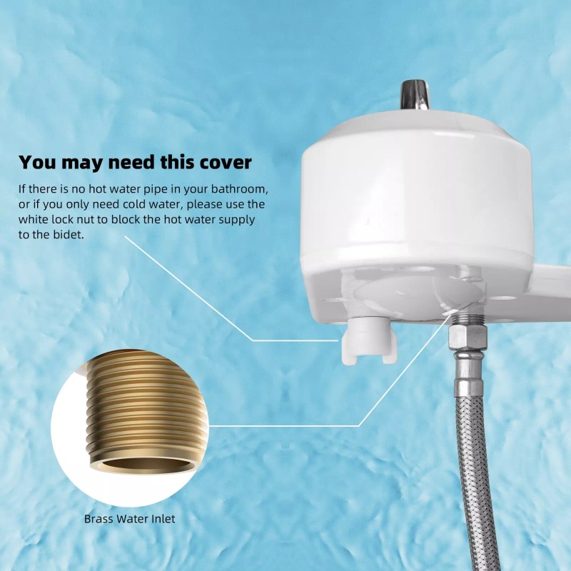 Hibbent Dual Nozzle Bidet Toilet Seat Attachment Cold/Warm Fresh Water