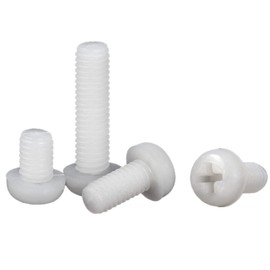 CONPHERON Plastic Screws Phillips Round Head Machine Screws Bolts White Nylon Insulated Screws M6 x 30 mm Pack of 30